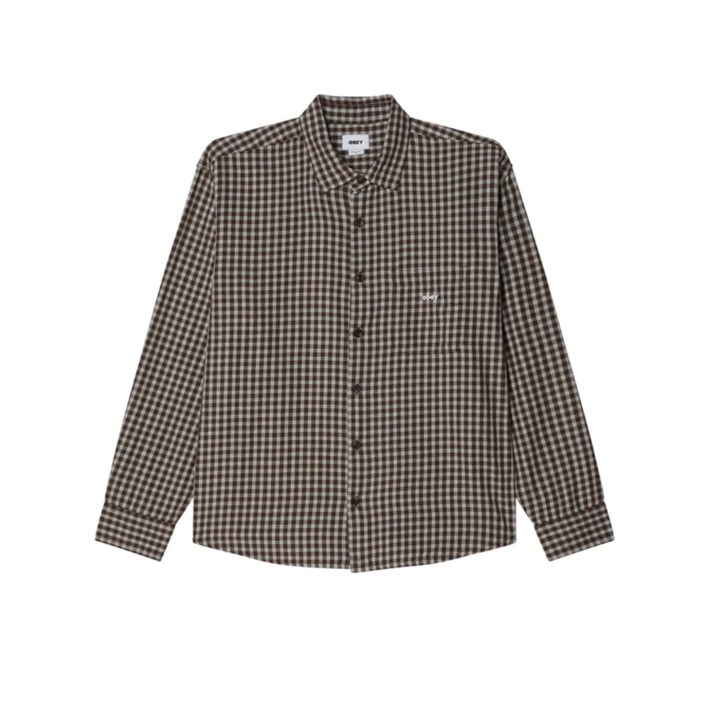 Obey Bigwig Andy Woven Longsleeve Shirt Size XL